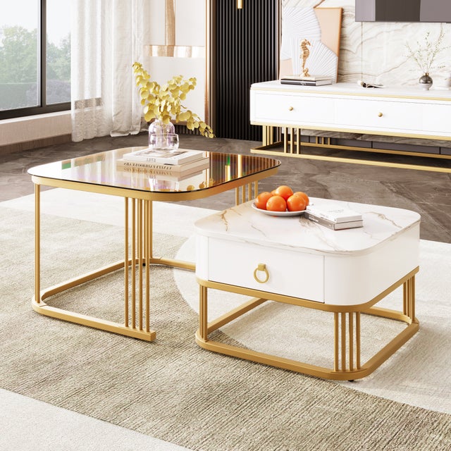 Table basse bois grisé et verre au plateau bas 110x70x45 Thai Natura