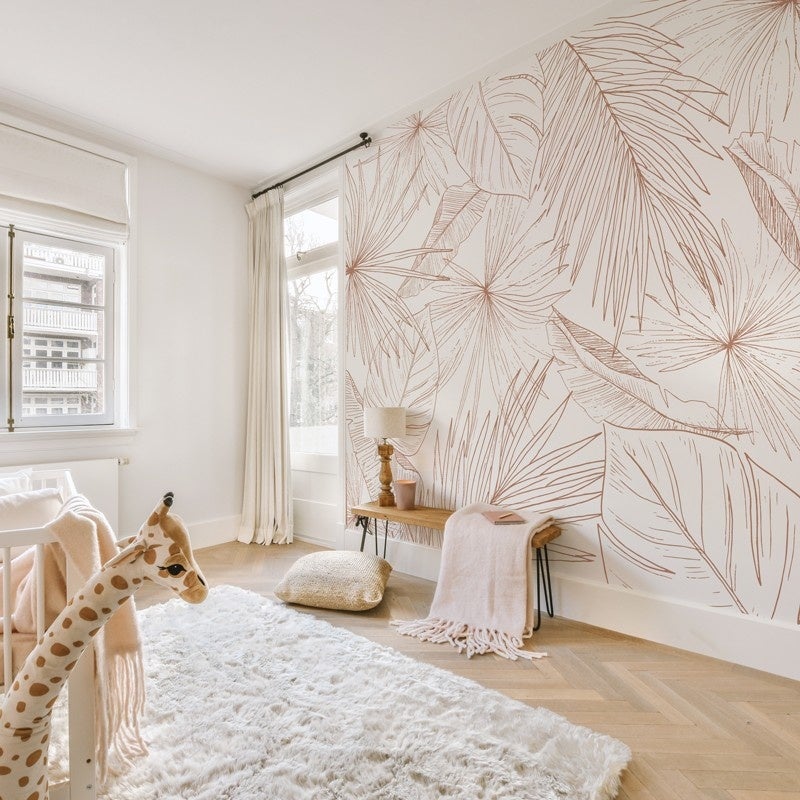 Papier peint panoramique jungle tropical Lamnar terracotta feuillage nature L.336 x H.270 cm intissé 150 g/m² - 6