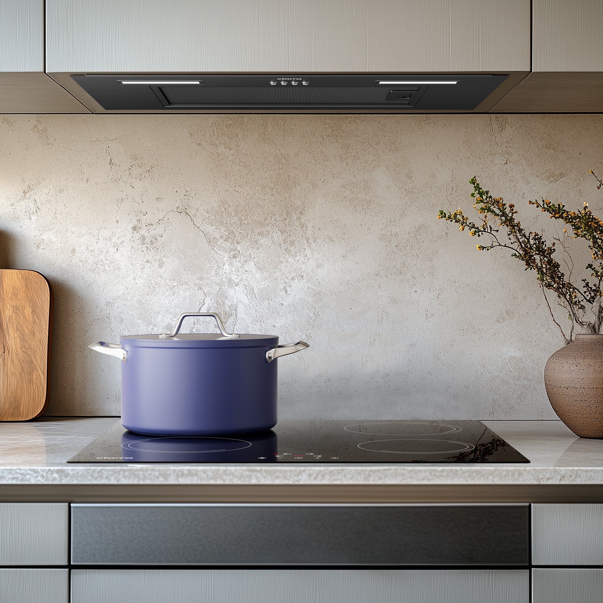 CIARRA Hotte Groupe Filtrant 60cm 650m3/h A+++ 3 Vitesses Recyclage ou Evacuation Noir et Inox CD6926AB - 2