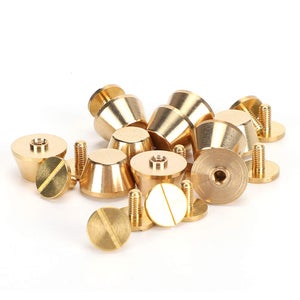 Set Di 25 Rivetti In Ottone Testa A Fungo, 1,3 Cm. ⚔️ Negozio Medievale - Foto 6