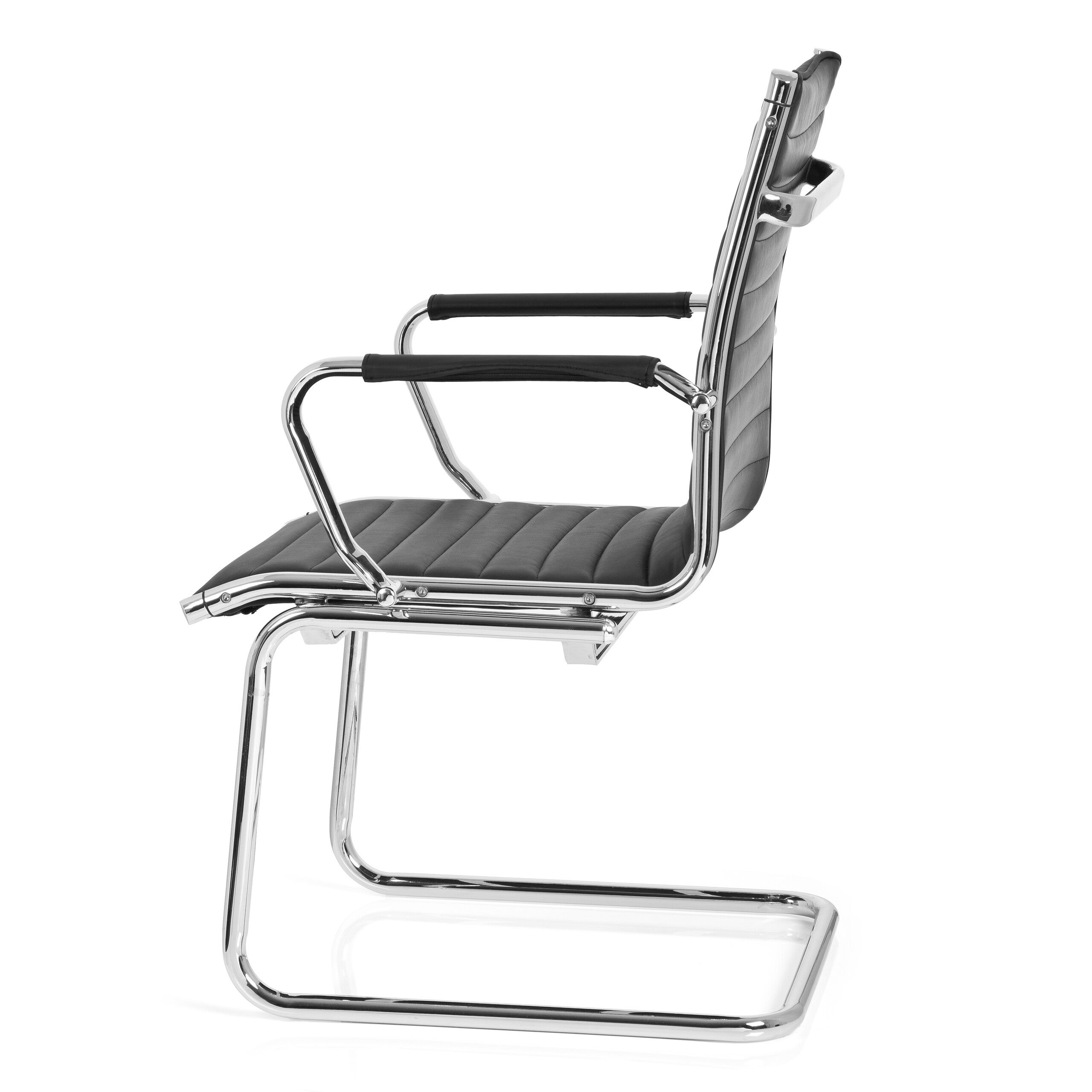 Sedia per visitatori / sedia da conferenza VEMONA V PU nero cromo hjh OFFICE - 8