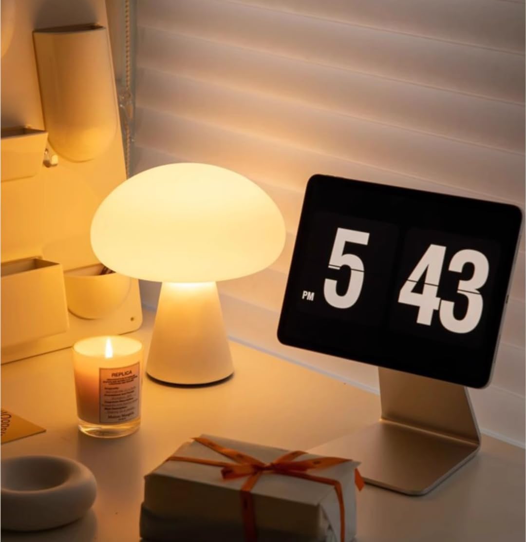 Lampe de chevet d'ambiance moderne avec LED champignon tricolore à intensité variable, veilleuse décorative, version à brancher - 7