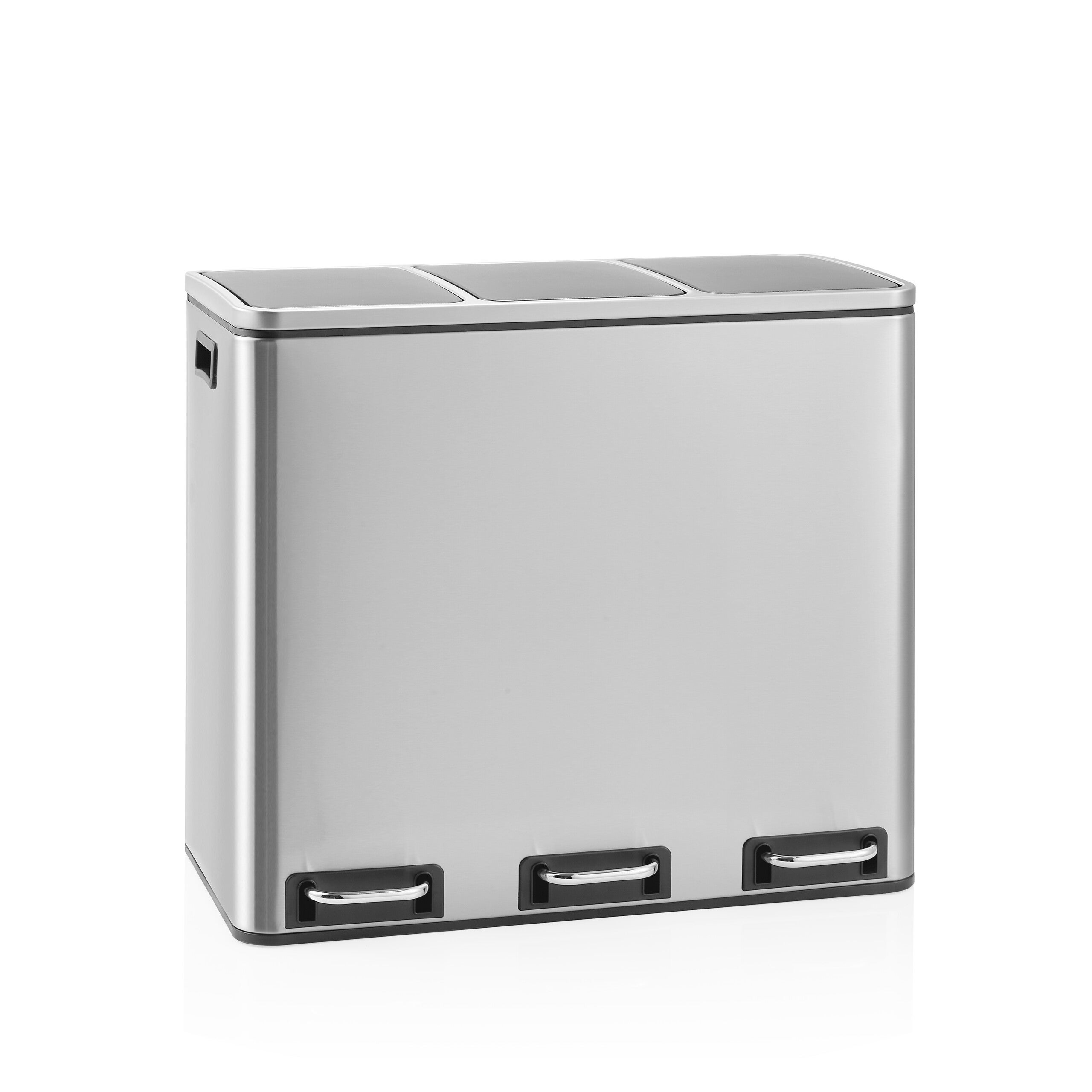 Pojemnik na odpady / system segregacji odpadów Clean 9 - 54L (3x18L) stal nierdzewna srebrny hjh OFFICE