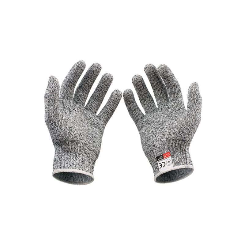 Une paire de gants résistant aux coupures grade 5, des gants de jardinage, des gants de travail, des gants de protection L --- 23cm - 58g (bord noir) - 2