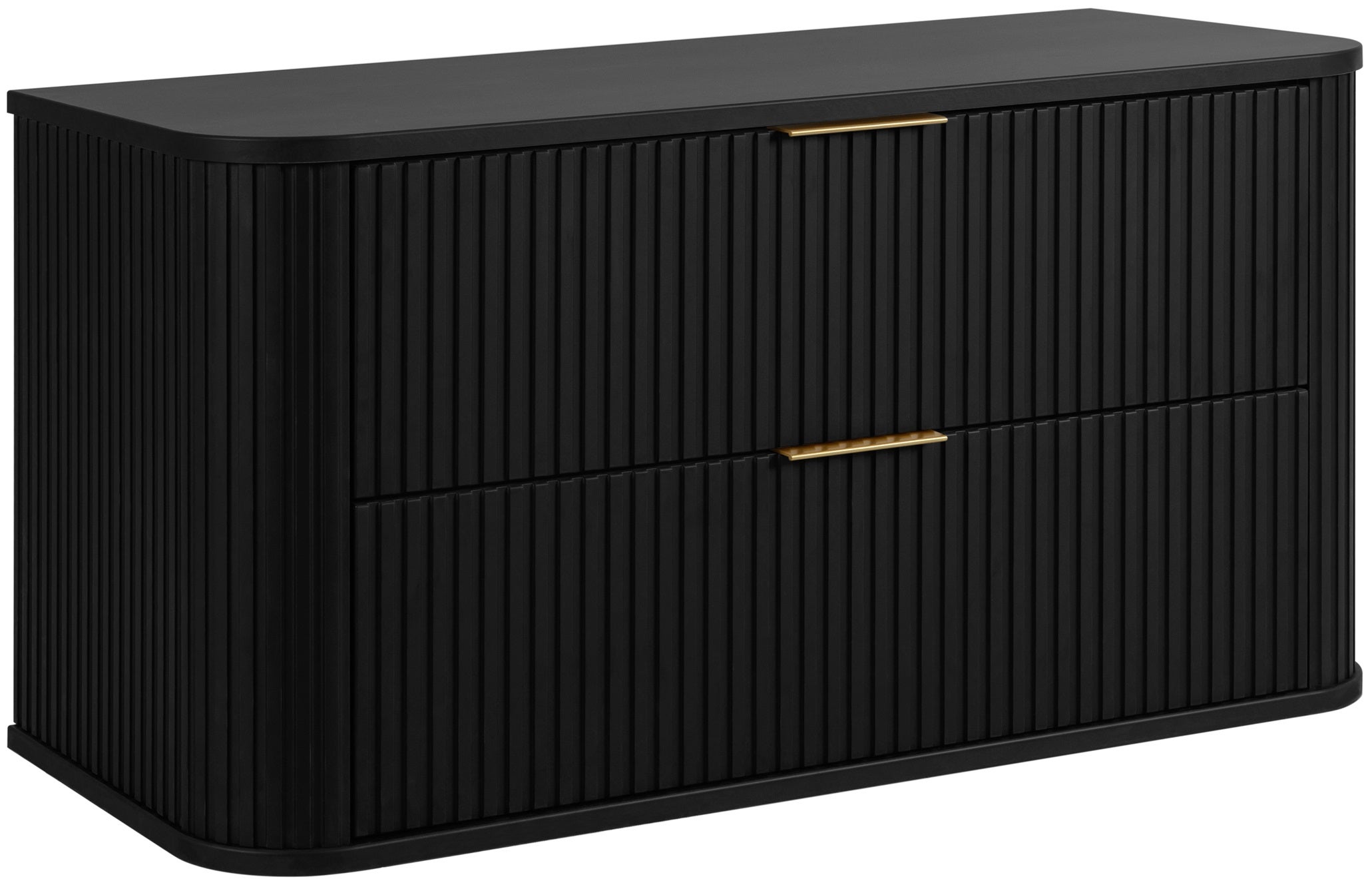 Szafka łazienkowa GLAMOUR 100 cm CZARNA wisząca ryflowana 2 szuflady SOFT CLOSE + 2 kolory uchwytów