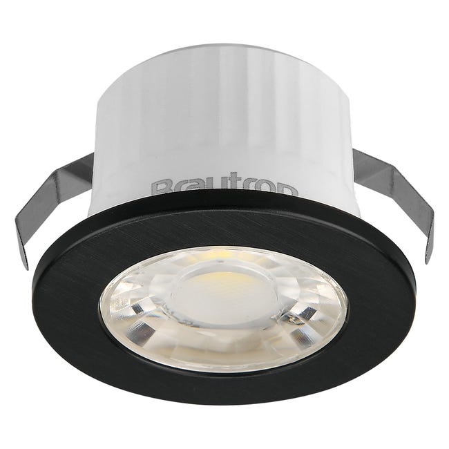 Mini spot LED rond noir 3W 3000K IP54 | Leroy Merlin