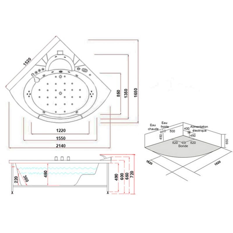 Baignoire balneo Seattle-S 26 jets Whirlpool - 4