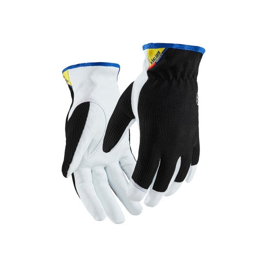 Gants Fownes En Cuir Noir Doublés Fourrure Lapin - Taille 7 (M), Neufs Avec étiquettes