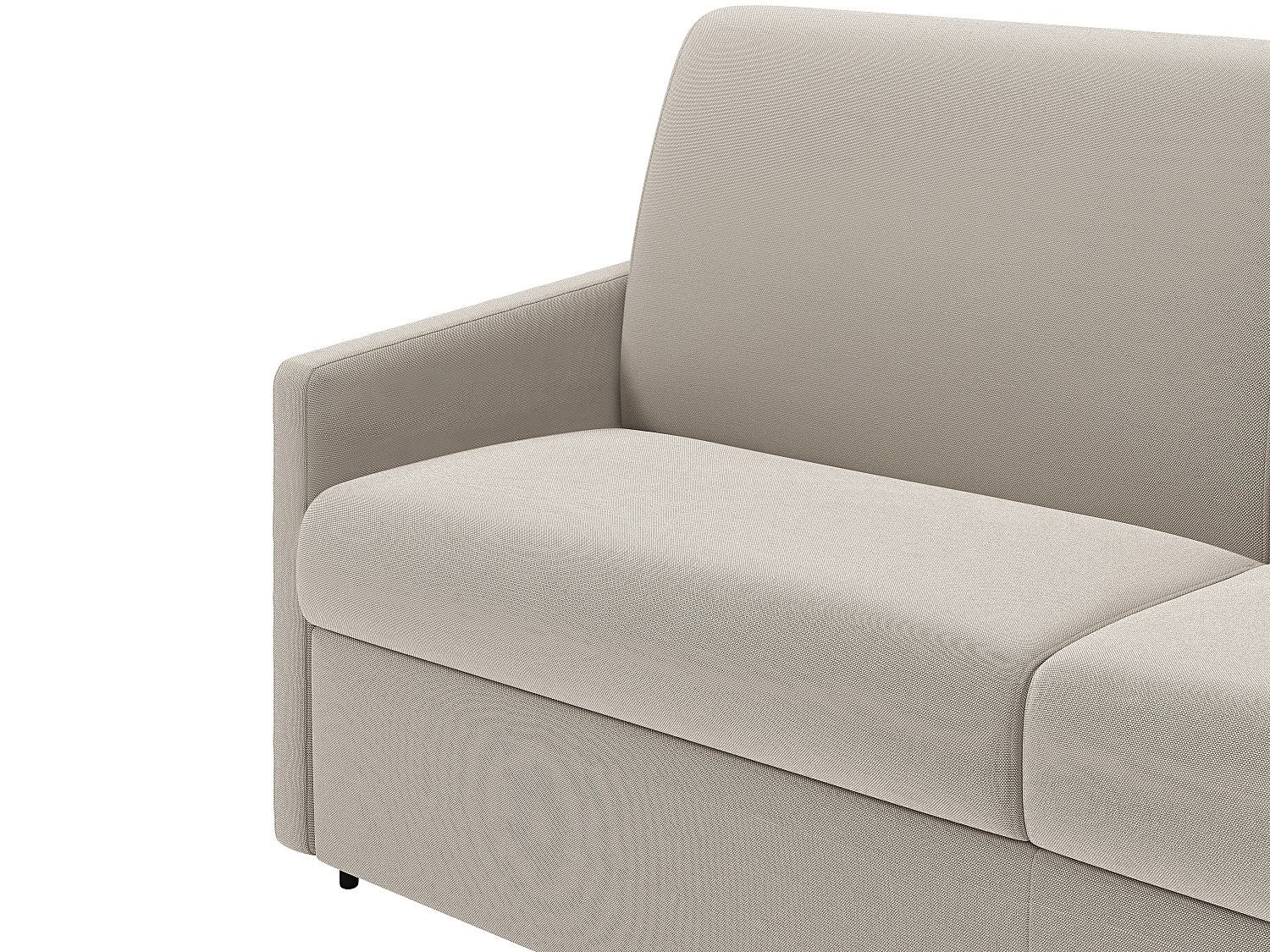 Canapé 3 places convertible express en tissu beige - Couchage à lattes larges 140 cm - Matelas 14 cm CALIFE - 6