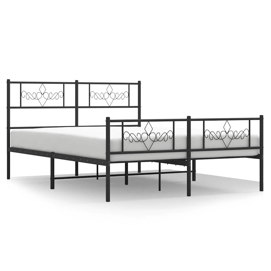 Łóżko Metalowe Czarne Rama Łóżka Ze Stelażem Do Sypialni Pokoju 150x200