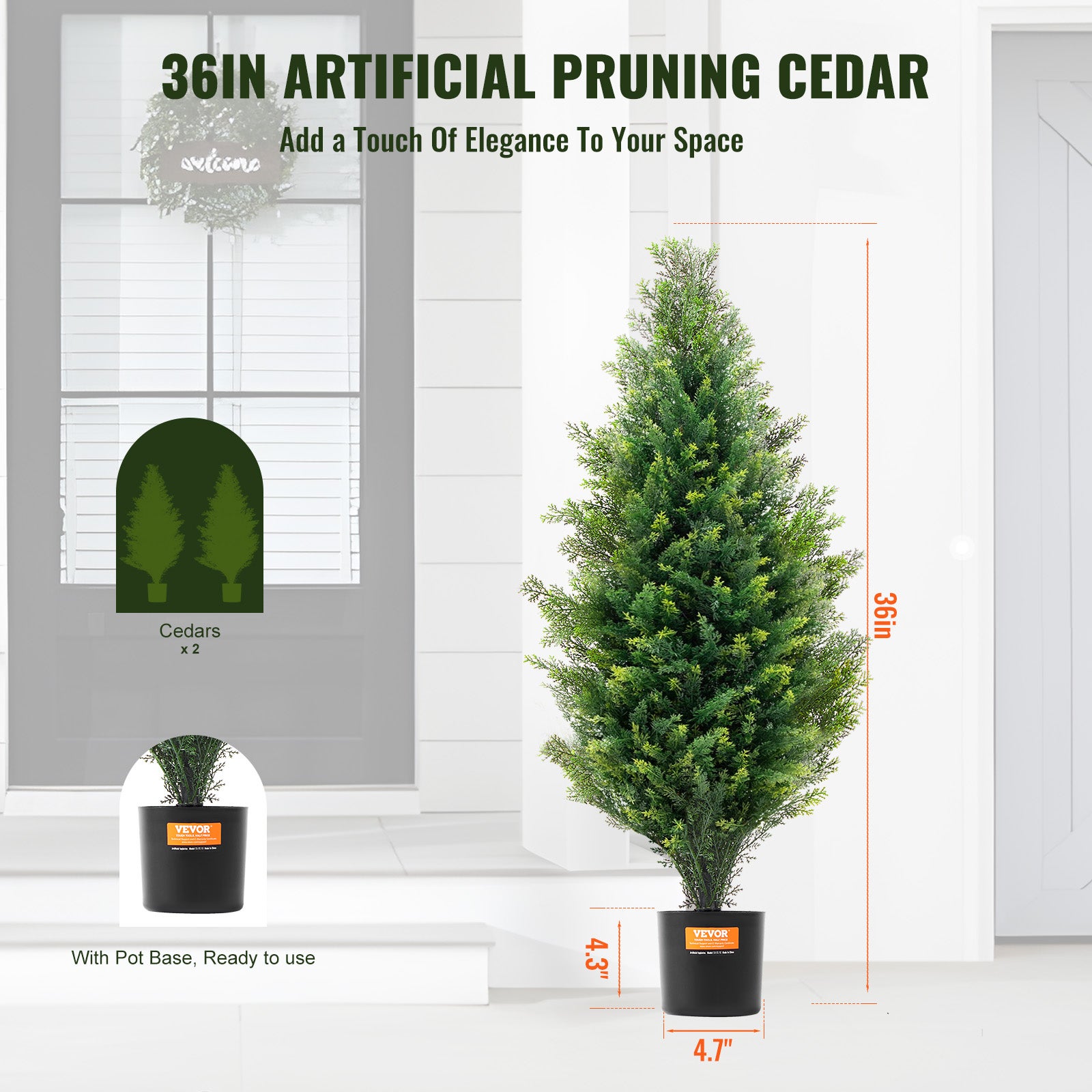 Arbre topiaire en cèdre artificiel,VEVOR 36