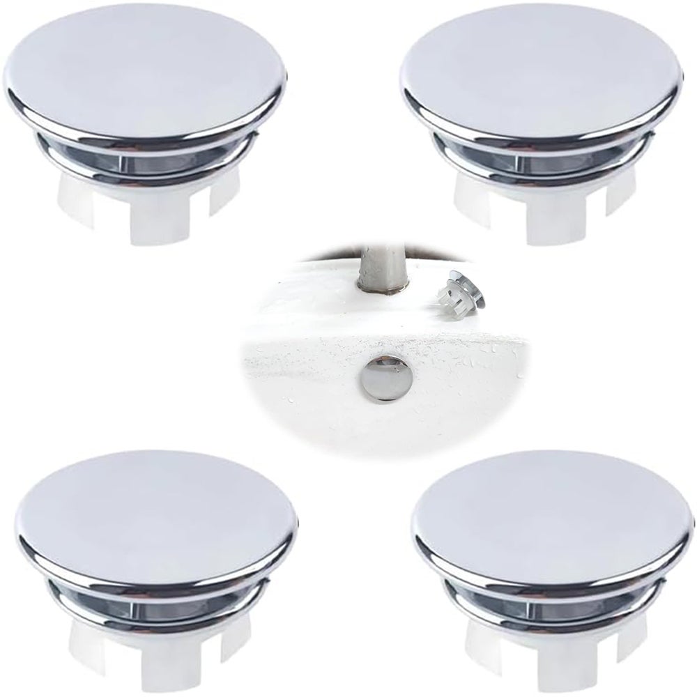 Uxcell Anello Copertura Lavandino Argento 25.3mm - Tappo Foro Rotondo - Foto 4