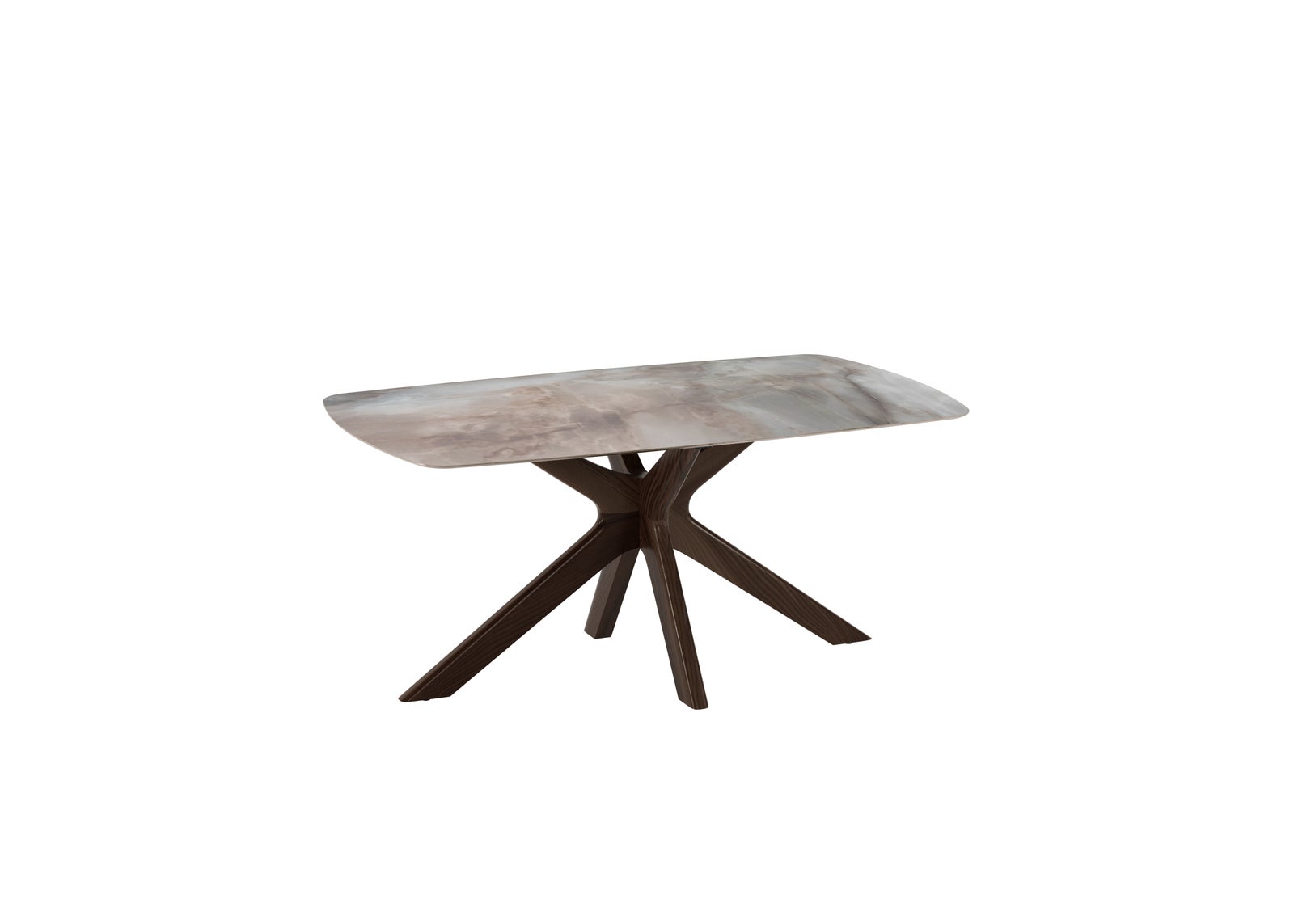 Gemini - Stół stały (180 x 90 x 76 cm) z ceramiki orzechowej