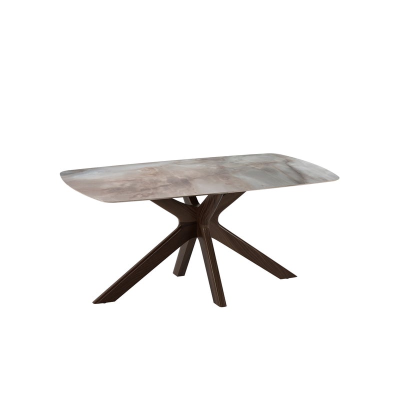 Gemini - Stół stały (180 x 90 x 76 cm) z ceramiki orzechowej