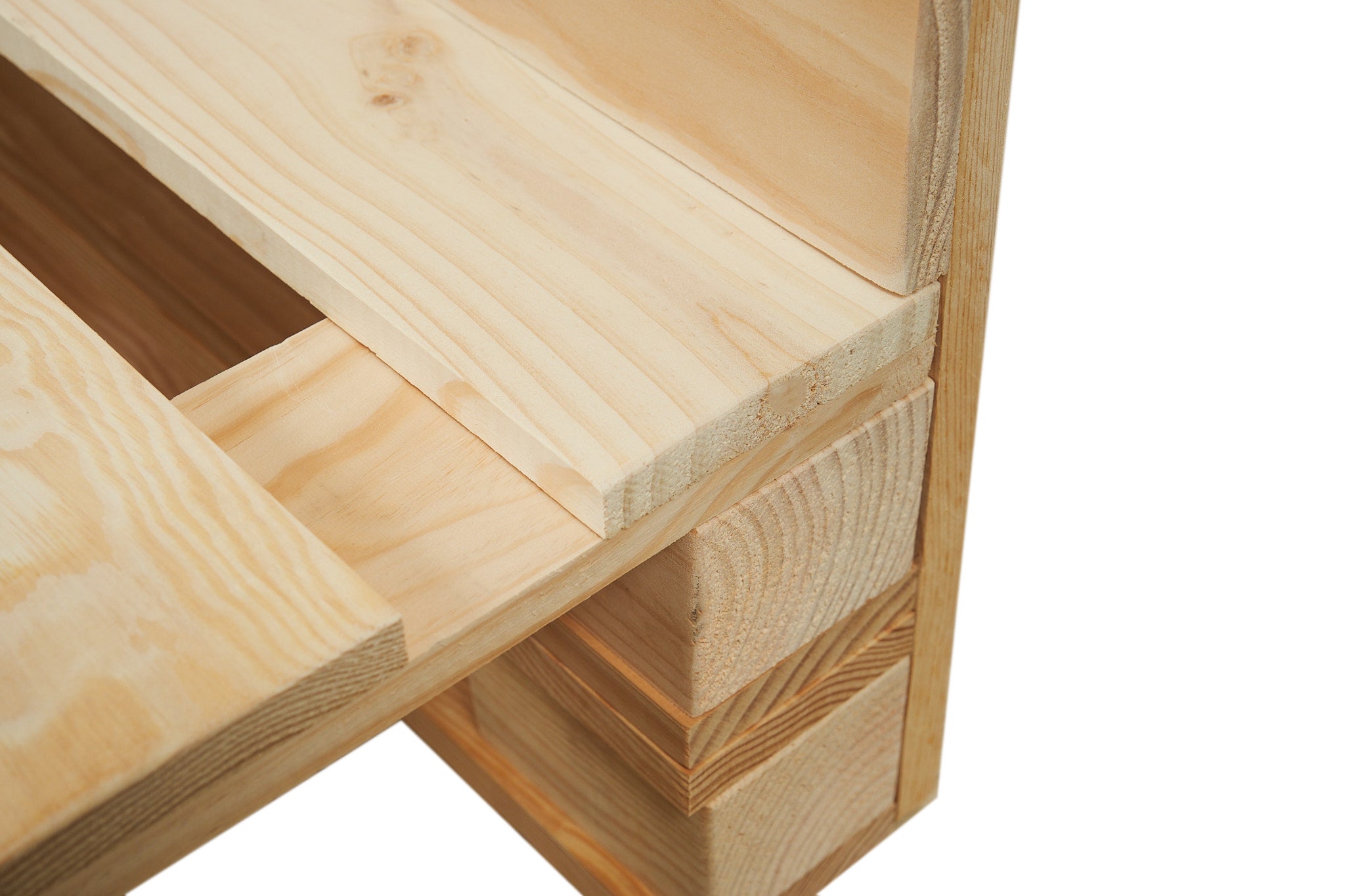 Canapé en palettes poncées et brossées – intérieur/extérieur - pour patio - 60 x 60 cm, finition écru - 2