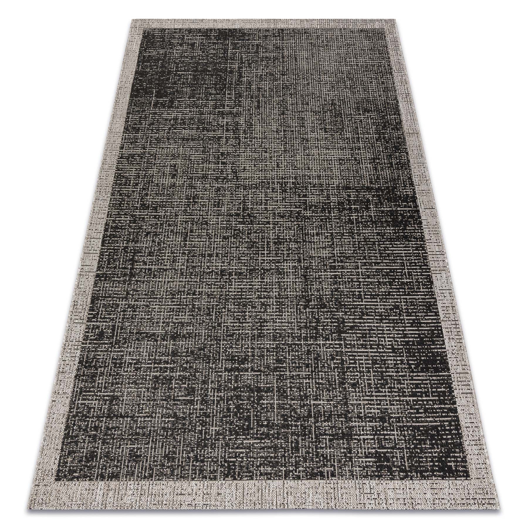 DYWAN SZNURKOWY SIZAL FLOORLUX 20401 Ramka czarny / srebrny 240x330 cm