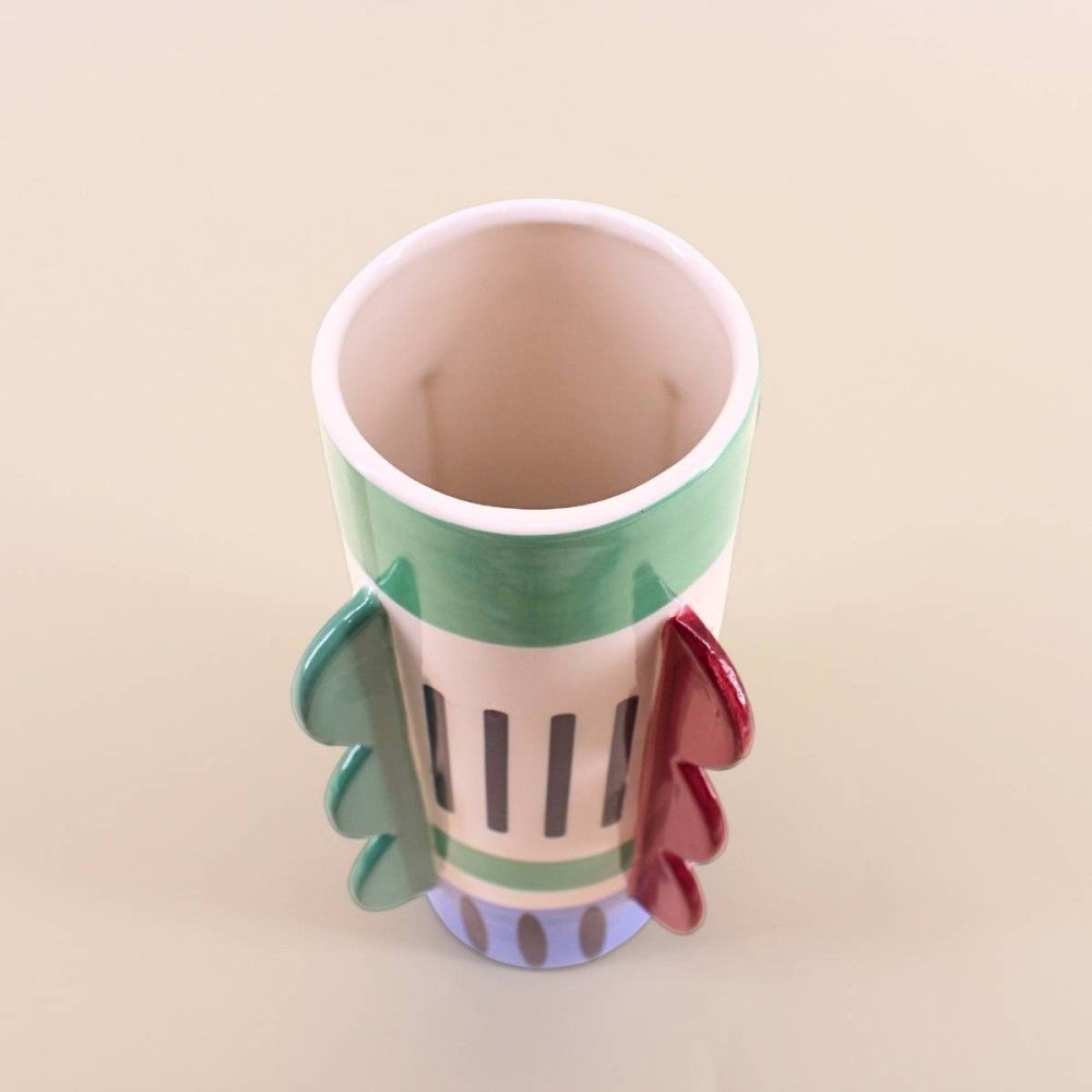 Vase imprimé coloré avec ailettes 28cm - Ornami - 5