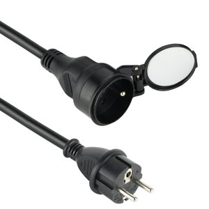 Rallonge électrique 3 Mètres 16A, Section 3G1,5 Mm² Noire - NEUVE Avec Garantie 1 An
