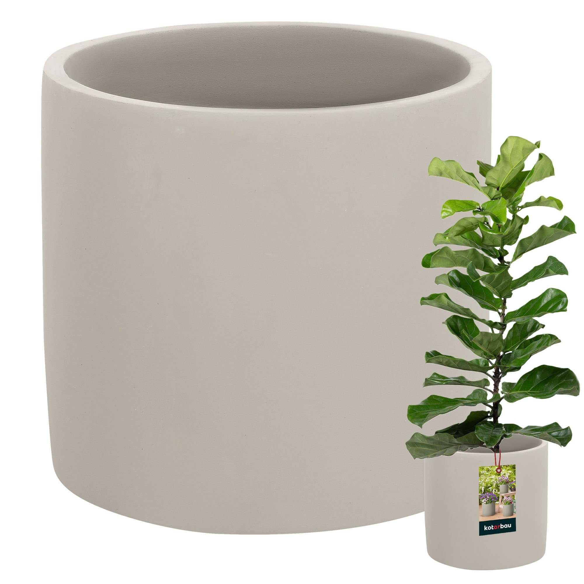 Doniczka cylinder fi20 ceramiczna doniczka osłonka betonowa kwiaty rośliny - KOTARBAU