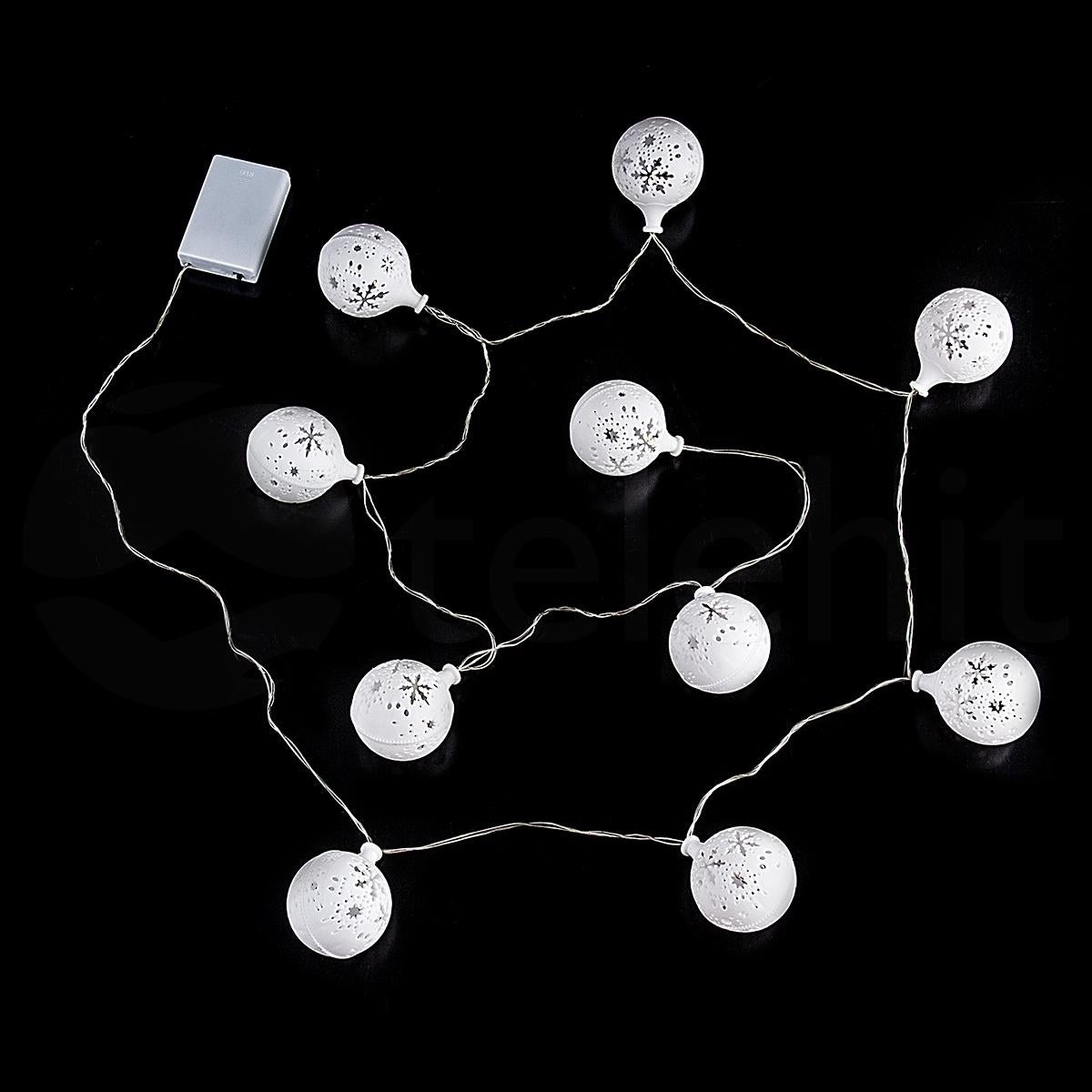 Ozdoba Świąteczna Świecące Bombki Śnieżki Na Baterie 10LED KULE EUROHIT Christmas CH22 THL26 EAN 5901157673855 - 2