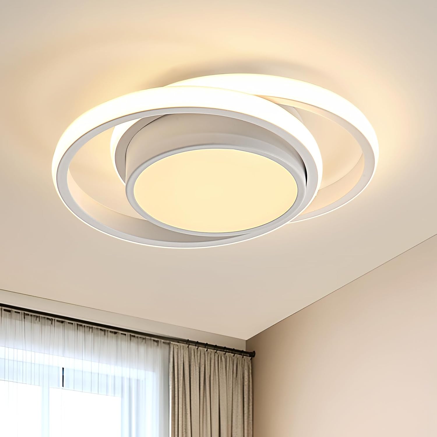 (32 cm di lunghezza) Plafoniera LED, plafoniera LED a forma di cupola, luce bianca calda adatta per camere da letto, corridoi, balconi - 5