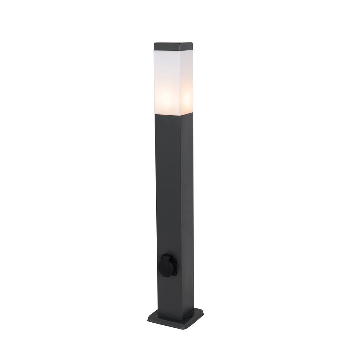 Lampa zewnętrzna ciemnoszara 80 cm z gniazdkiem IP44 - Malios