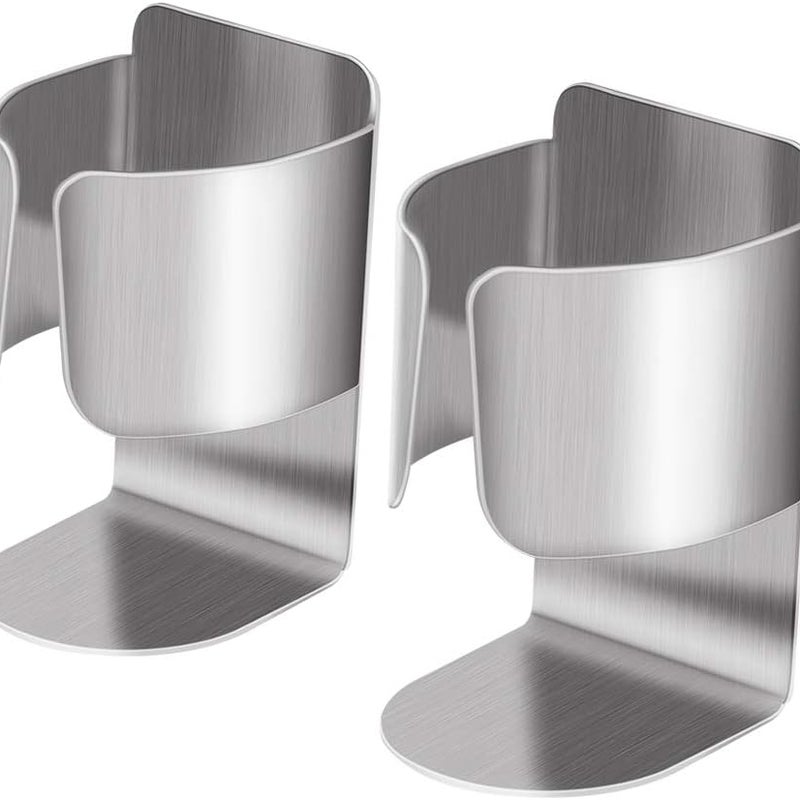 Elektryczny uchwyt na szczoteczkę do zębów, wielofunkcyjny samoprzylepny pojemnik na pastę do zębów ze stali nierdzewnej, 2 szt.