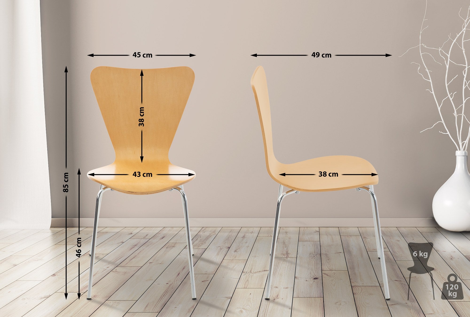 Lot de 4 chaises visiteurs Calisto vert - 2
