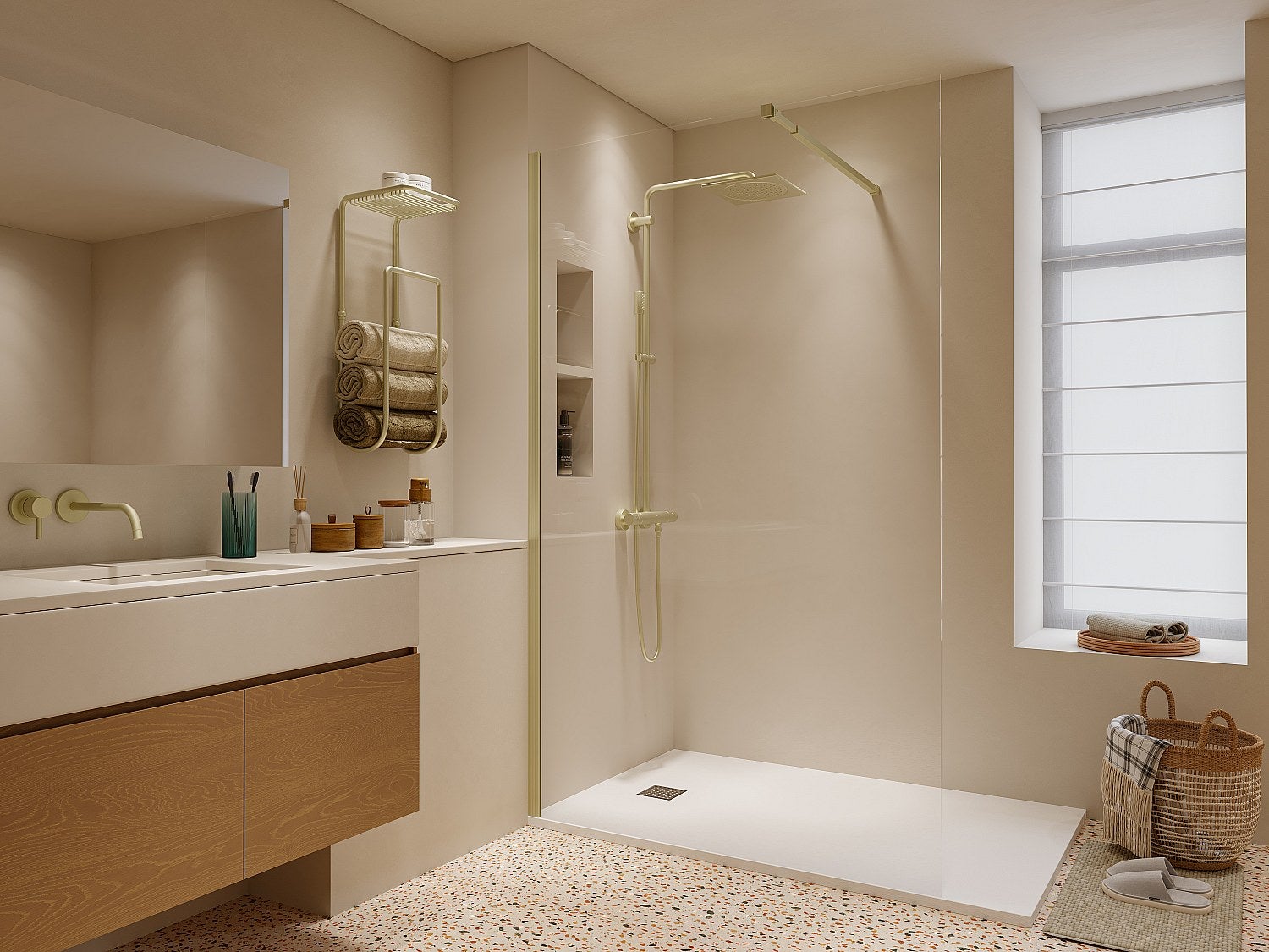 Ścianka prysznicowa do kabiny walk-in - Złoty - 120 x 200 cm - DAREN