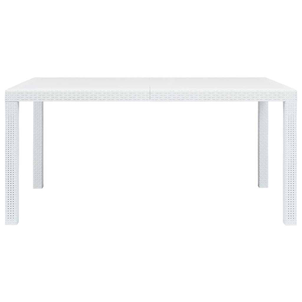 Maison Exclusive - Tavolo da Giardino Bianco 150x90x72 cm in Plastica Stile Rattan - 6