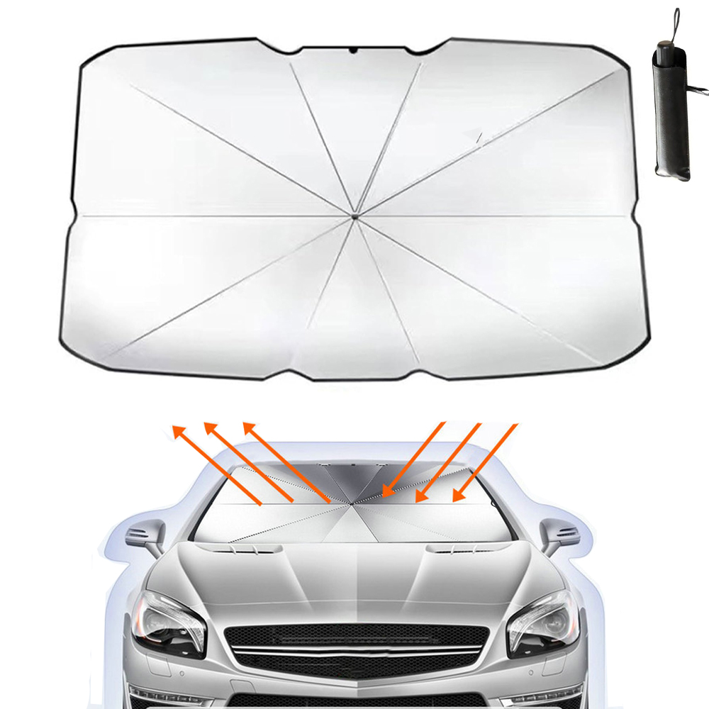 Parasol samochodowy (145 * 79 cm) - Parasol na przednią szybę samochodu - Z torbą do przechowywania - Kompatybilny z większością modeli pojazdów