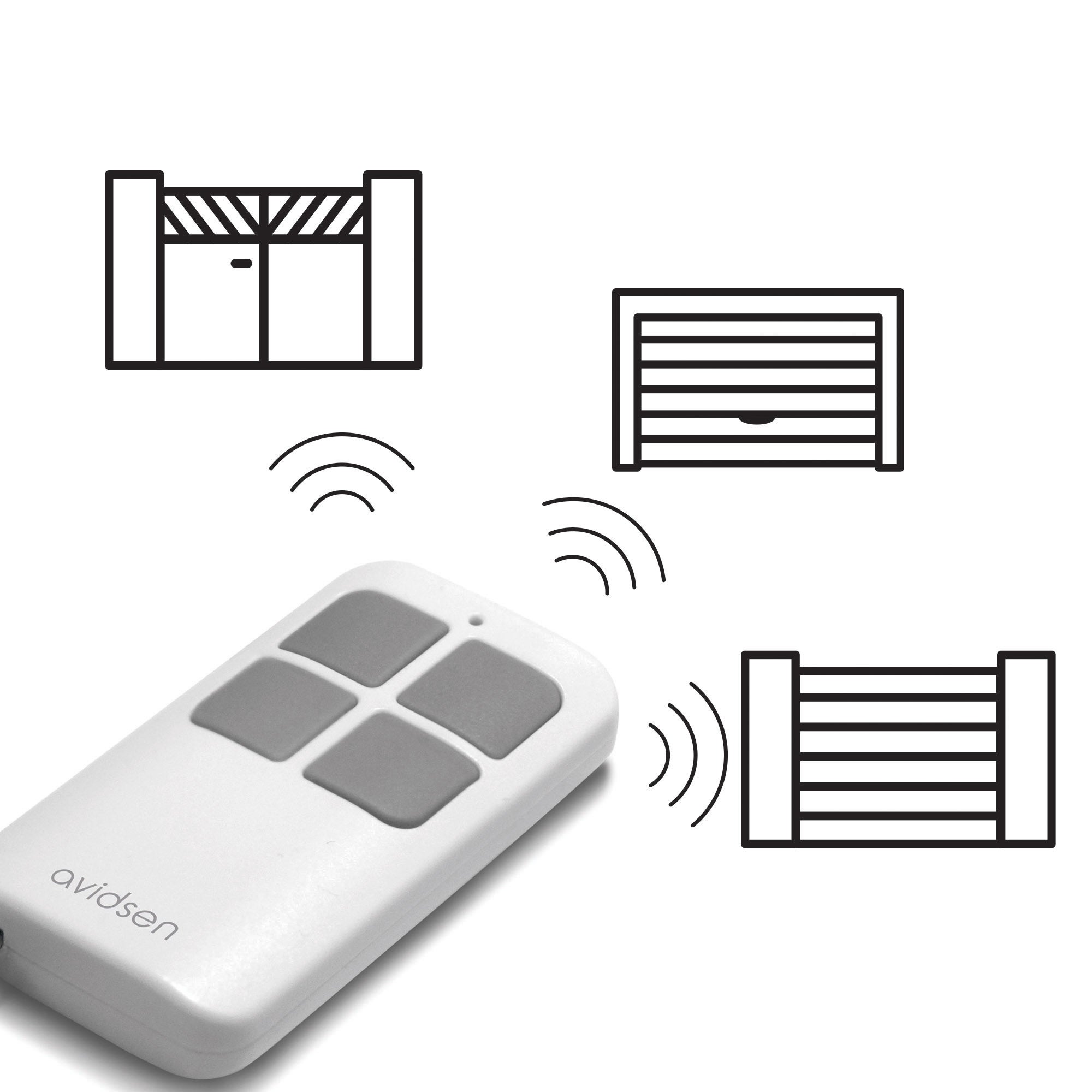 Telecomando universale AVIDSEN 4 canali bianco, 433,92 + 868,35 Mhz - 2
