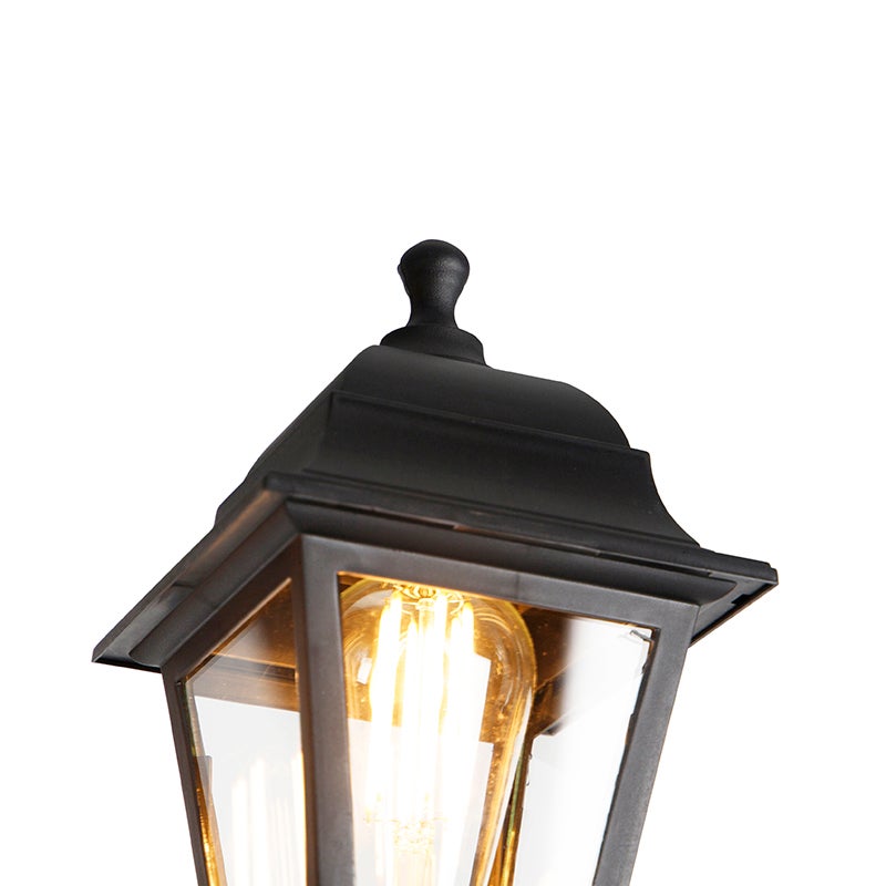 Qazqa classic-antique lanterne extérieure pour jardin - Capital - noir, max. 15w, e27, 216cm, IP44, à 3 lumières - 4