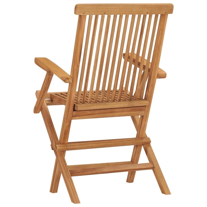 Chaises pliables de jardin lot de 2 Bois de teck solide - 5