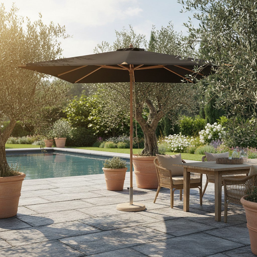 Parasol droit noir 3x3 m Pegasia - 4