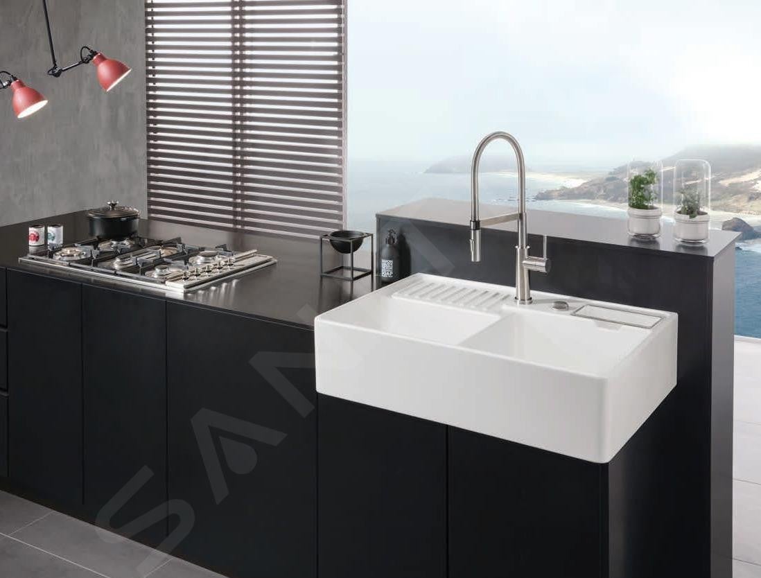 Evier timbre d'office VILLEROY ET BOCH Tradition 2 bacs 89,5 x 63 céramique vidage manuel blanc - 7