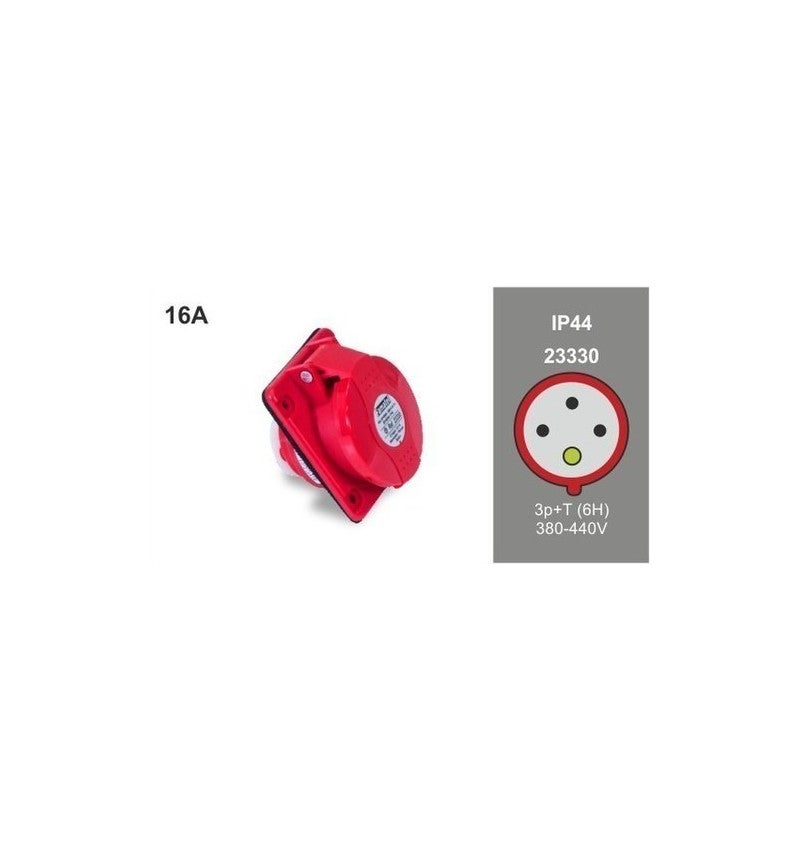Base Presa Industriale 16A 3P+T 380-415V IP44 – Prodotto In Francia, Qualità E Facilità Di Installazione