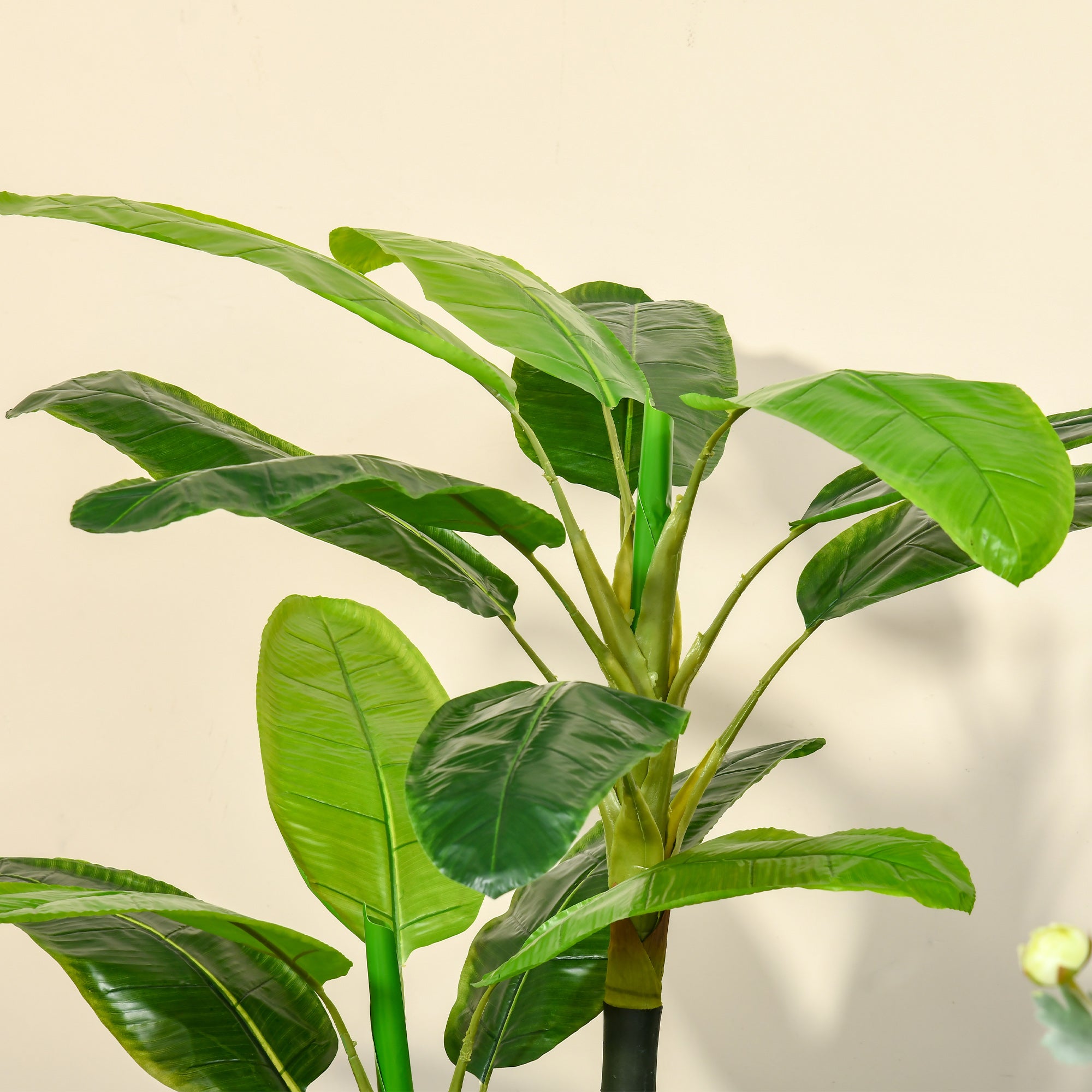 Bananier artificiel de 150 cm avec pot et 18 feuilles, plante artificielle pour la décoration intérieure (terrasse, jardin, salon), vert - 9