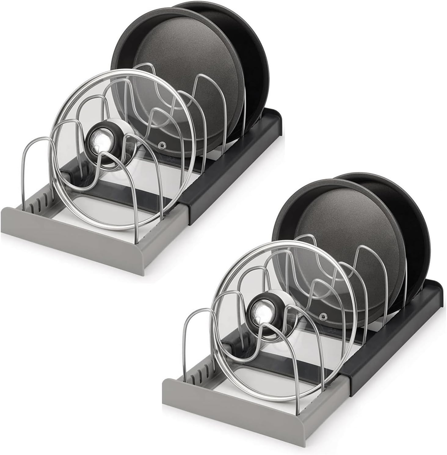 Support extensible pour couvercles de casseroles, support de rangement ...