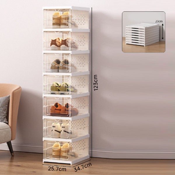 Étagère à Chaussures Étroite Pliaible - Organisateur Vertical 9 Niveaux - Gain De Place Entrée, Placard - ABS - 129.5cm