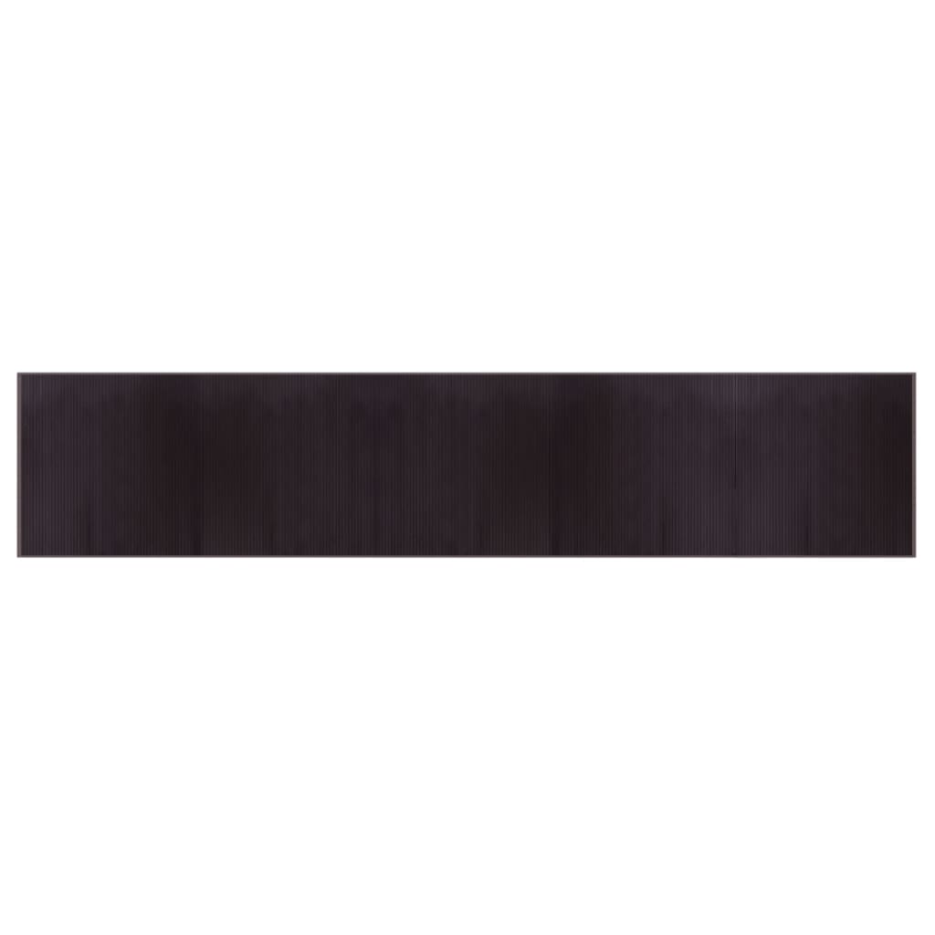 Tapis rectangulaire marron foncé 100x1000 bambou - 2
