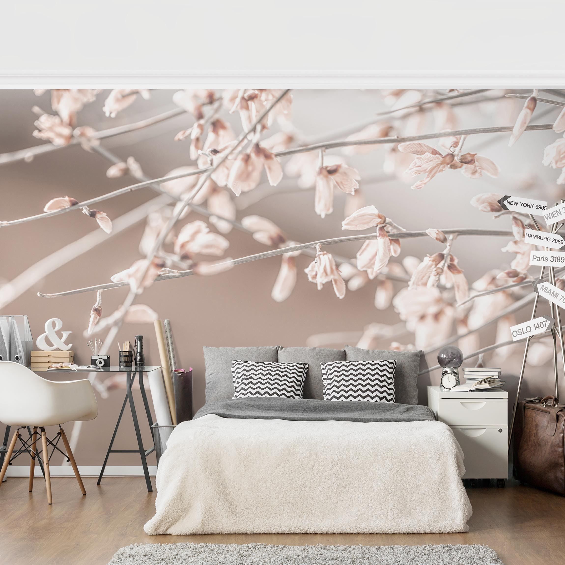 Papel pintado fotomural botánico tropical rústico 290 - salón dormitorio cocina pasillo - tnt 432 x 290 cm adhesivo