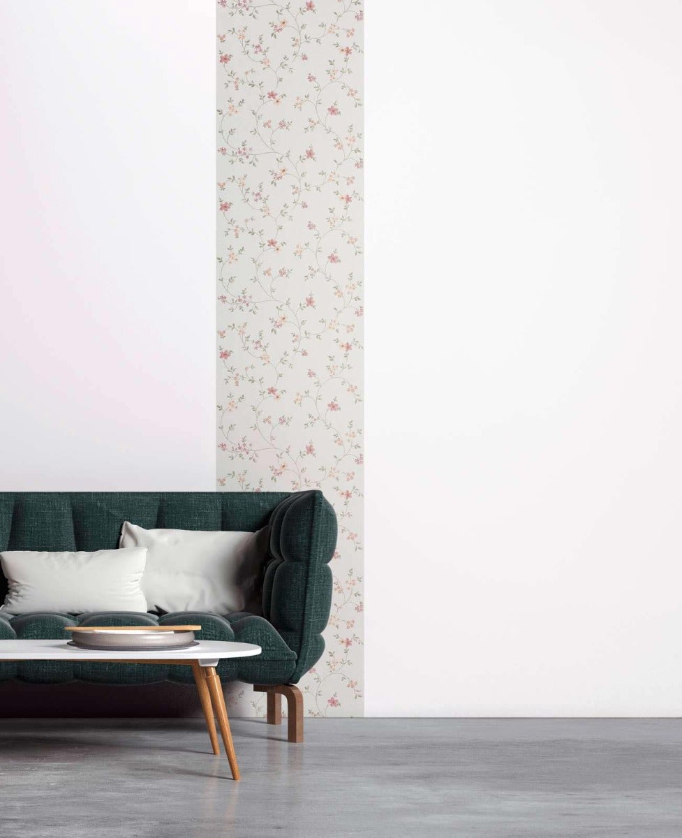 Papel pintado floral autoadhesivo, papel pintado estilo casa de campo, papel pintado floral, papel pintado con flores, 0,52 x 2,5 m - 3