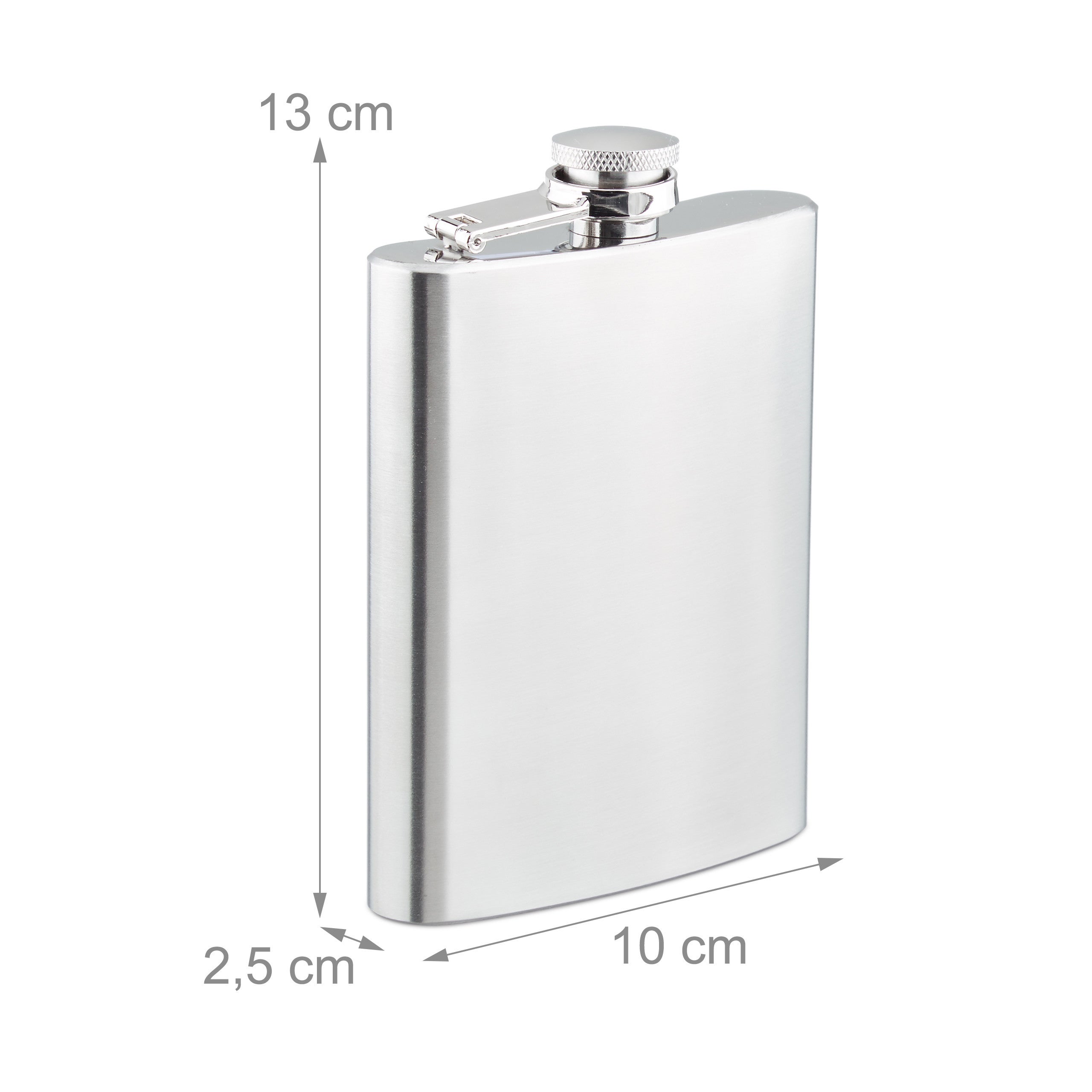 Borraccia Tascabile In Acciaio 200ml - Perfecta Per Whisky O Acqua, Chiusura A Vite, Argento - Foto 6