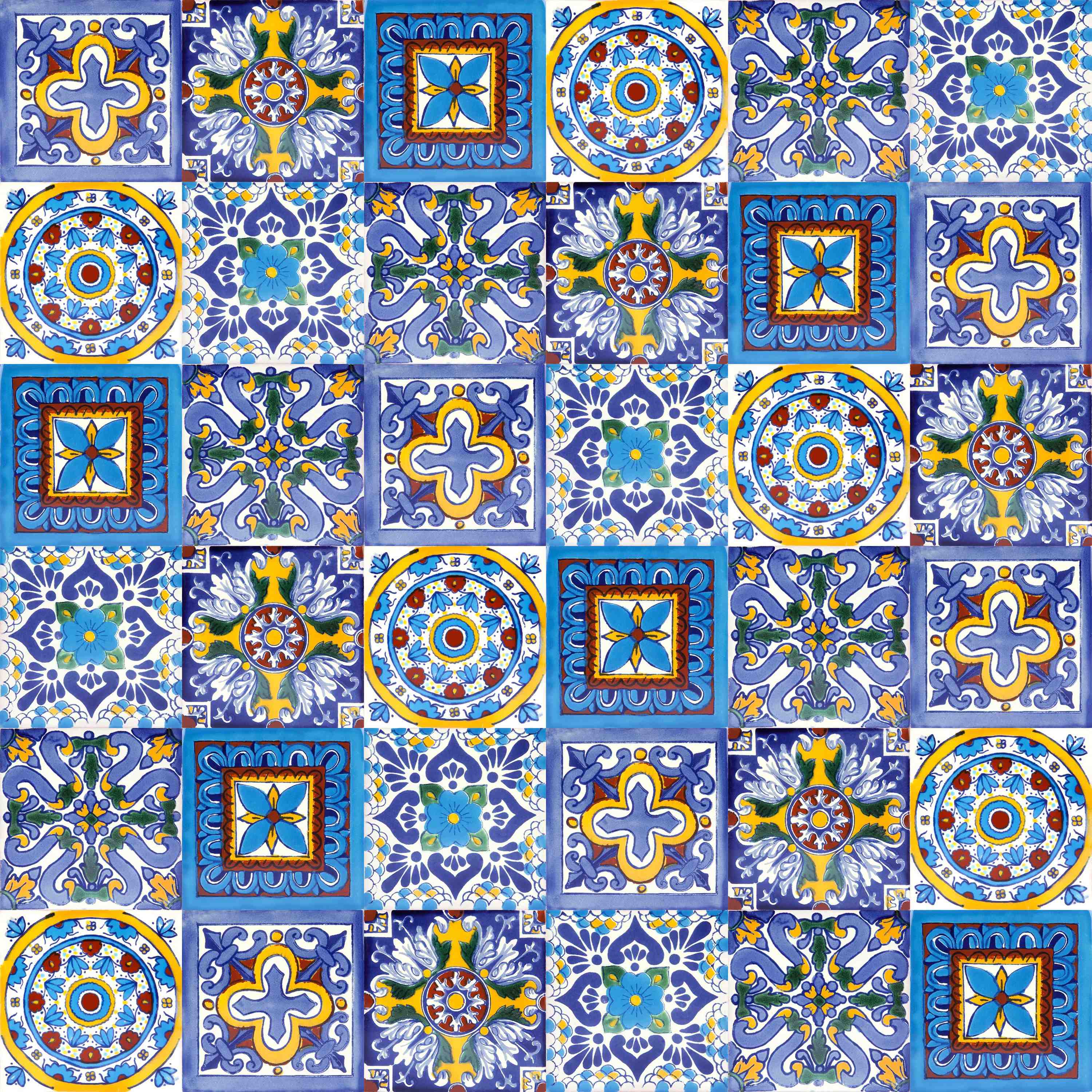 Armando Azulejos de Cerámica Mexicana 10.5 x 10.5 cm - 30 Azulejos ...