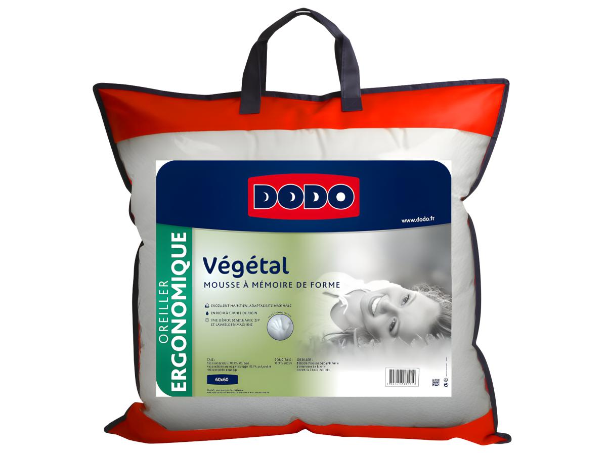 Oreiller 60x60cm Viscovégétal mémoire de forme DODO - 8