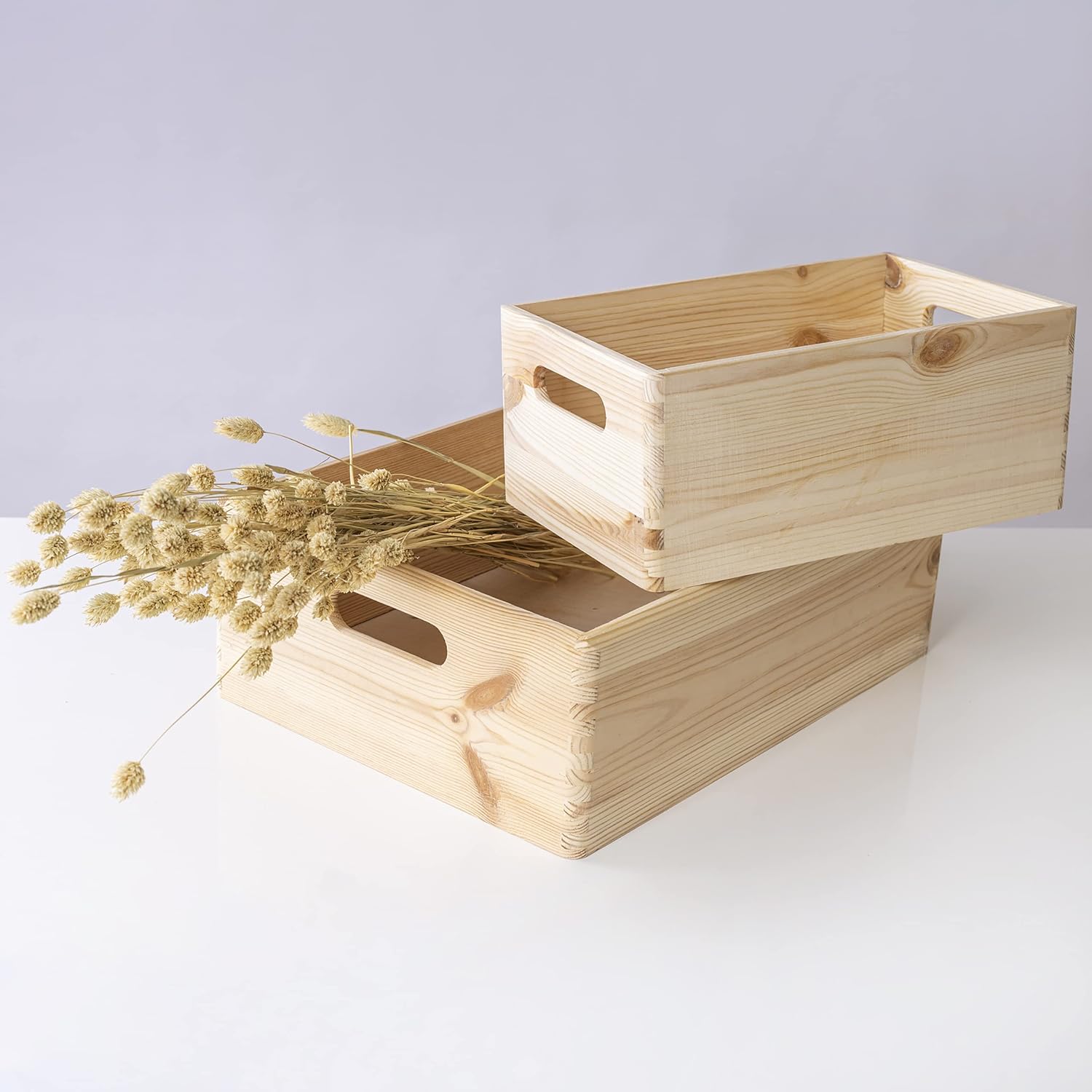 Creative Deco Caisse Bois Rangement | 40 x 30 x 24 cm (+/- 1cm) | Boîte Rangement Bois avec Poignées | Caisse Rangement Bureau | Casier de Rangement - 7