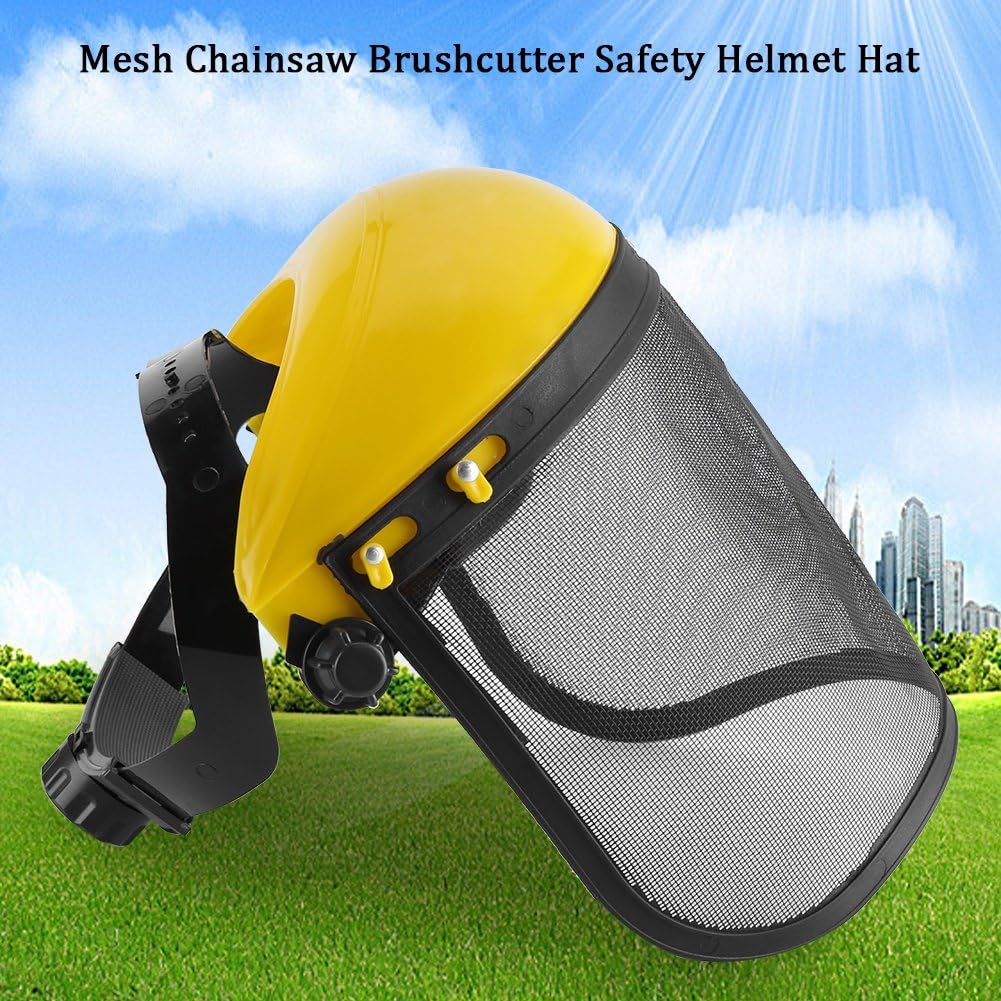 Casque de Visière journalisation Protection intégrale du Bouclier Masque de sécurité Visière à Mailles Ajustable pour la tronçonneuse Jardinage Journa - 3