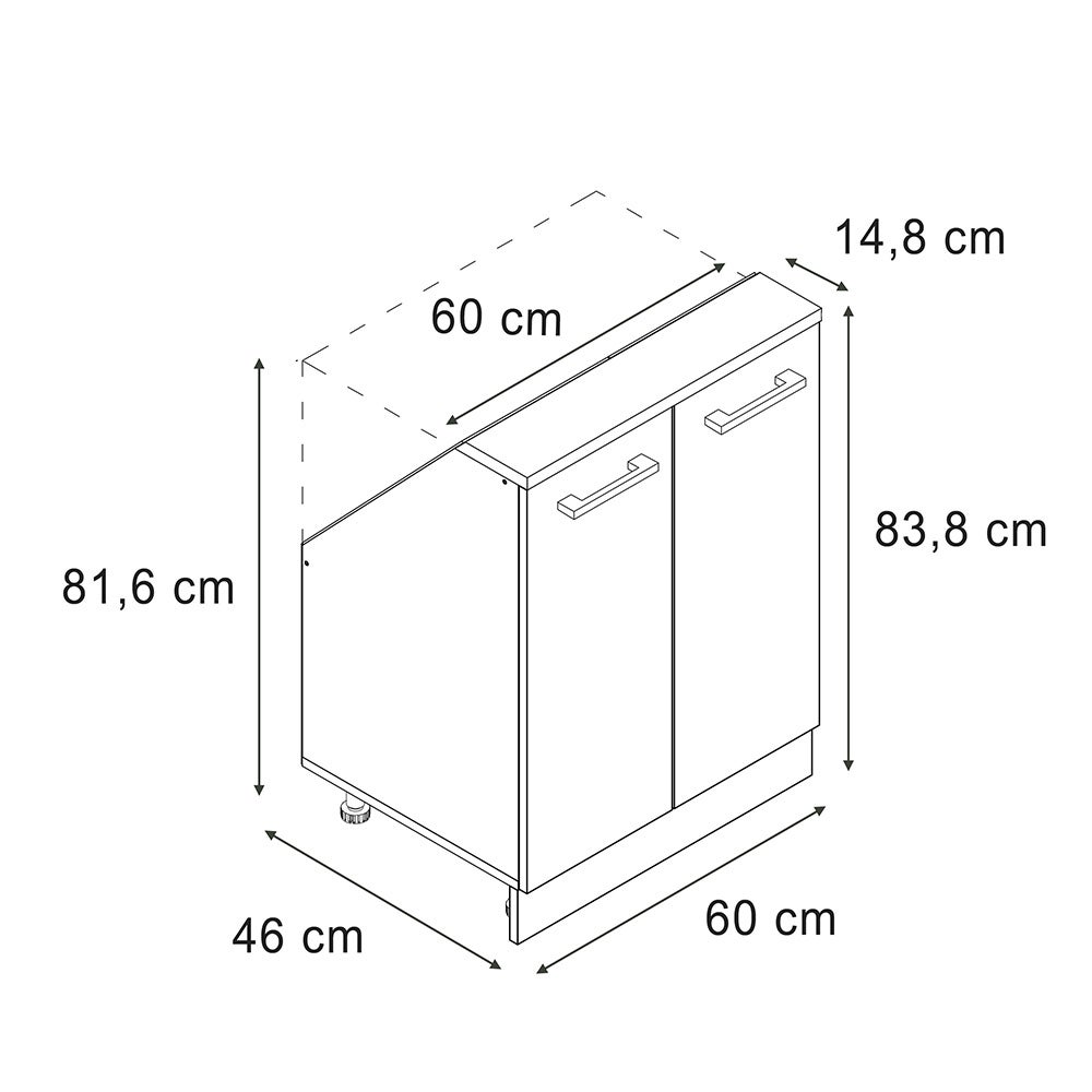 Vicco Szafa skosna Rion, Beton/antracyt, z 2 drzwiami - 2