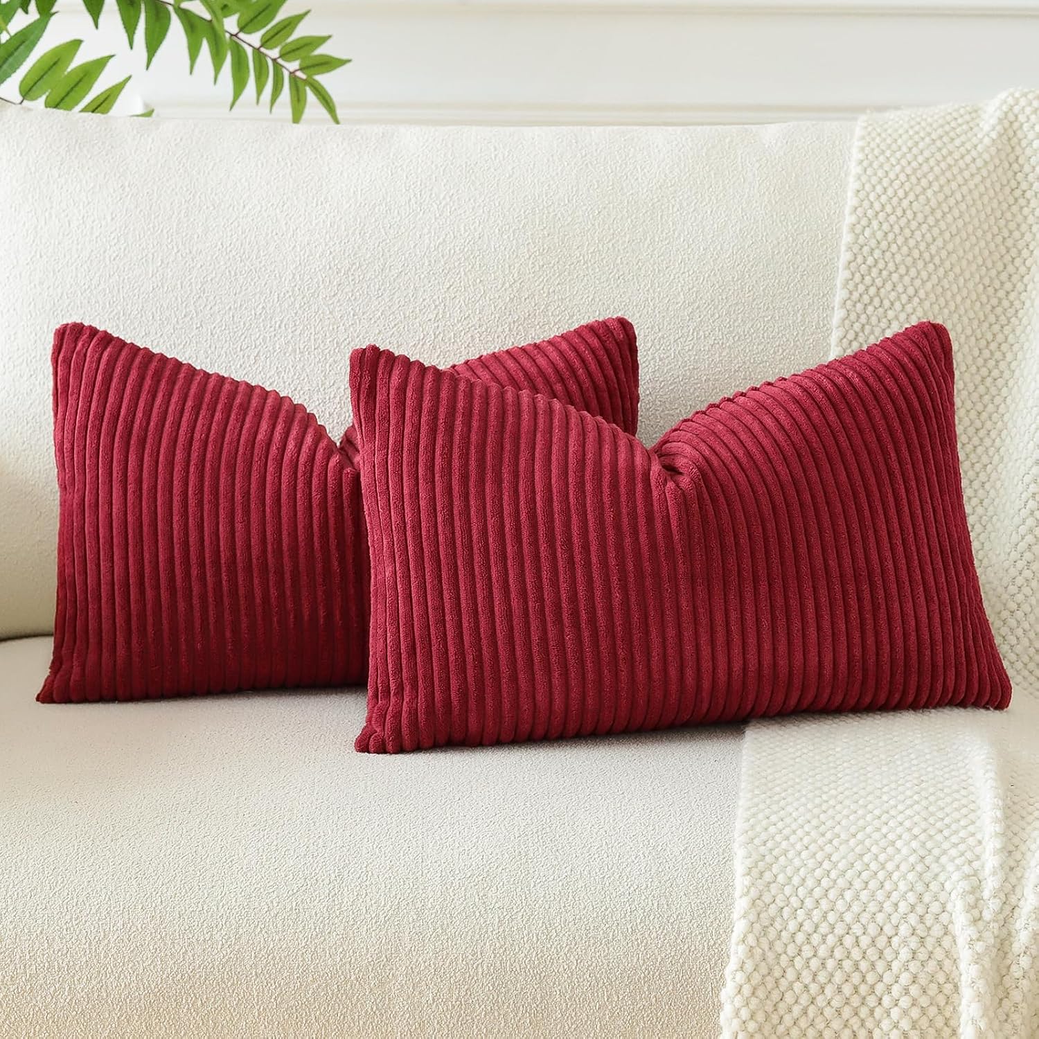 Madizz 2 Pezzi Federe in Velluto Copricuscini Morbido Decorativo Fodere per Cuscino Lusso Stile per Divano Camera da Letto Arancione Quadrate 50x50 cm